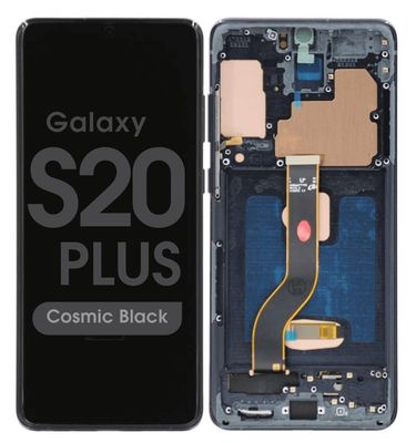 Aftermarket - Soft OLED Screen and Digitizer Assembly w/ Frame for Samsung Galaxy S20 Plus (G985) (Cosmic Black)