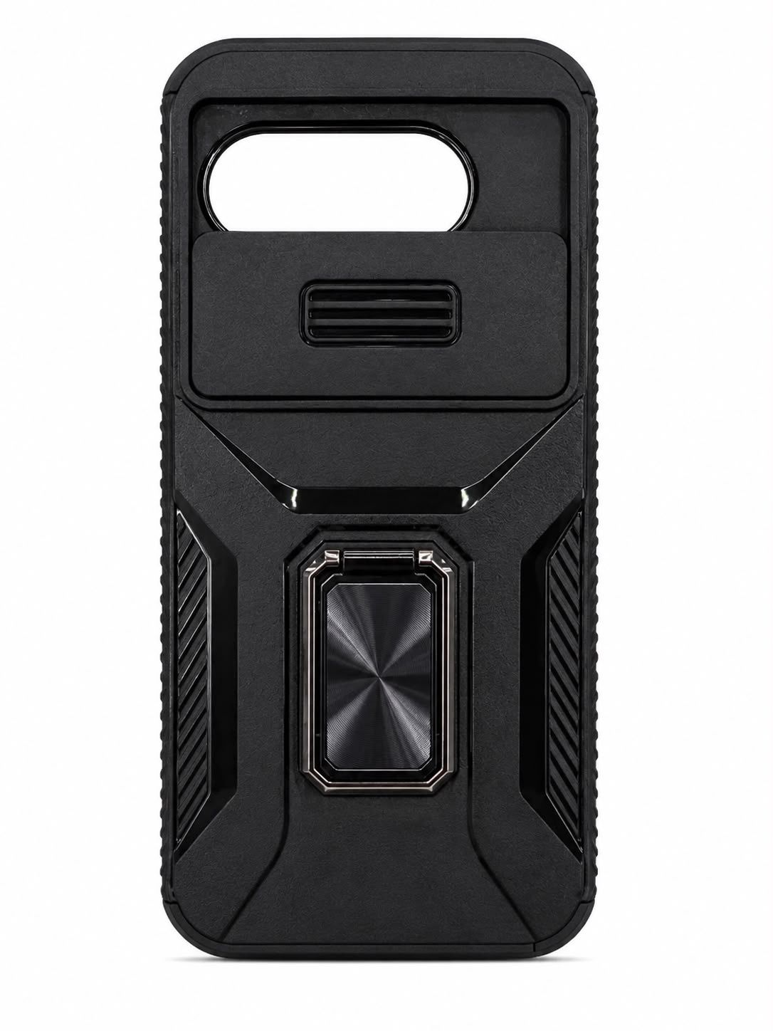 Complete Magnetic Metal Ring Stand Camera Protection Hybrid for Google Pixel 9A  - Black