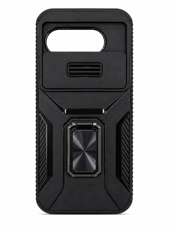 Complete Magnetic Metal Ring Stand Camera Protection Hybrid for Google Pixel 9A  - Black