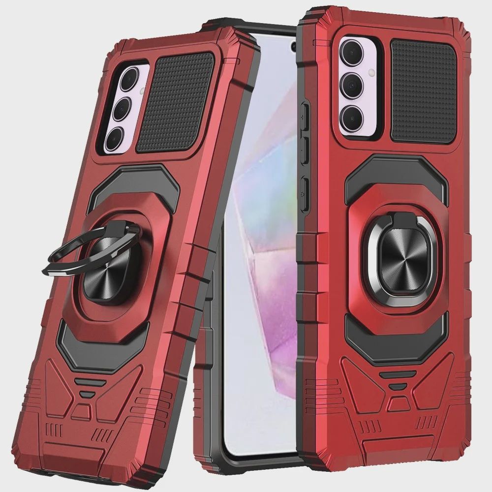 Robotic Hybrid with Magnetic Ring Stand Case Cover S21 PLUS - Red