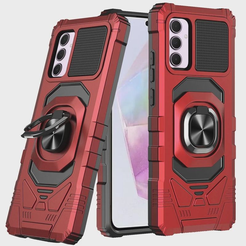 Robotic Hybrid with Magnetic Ring Stand Case Cover S21 PLUS - Red