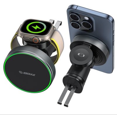 2-in-1 Magnetic Wireless Car Charger