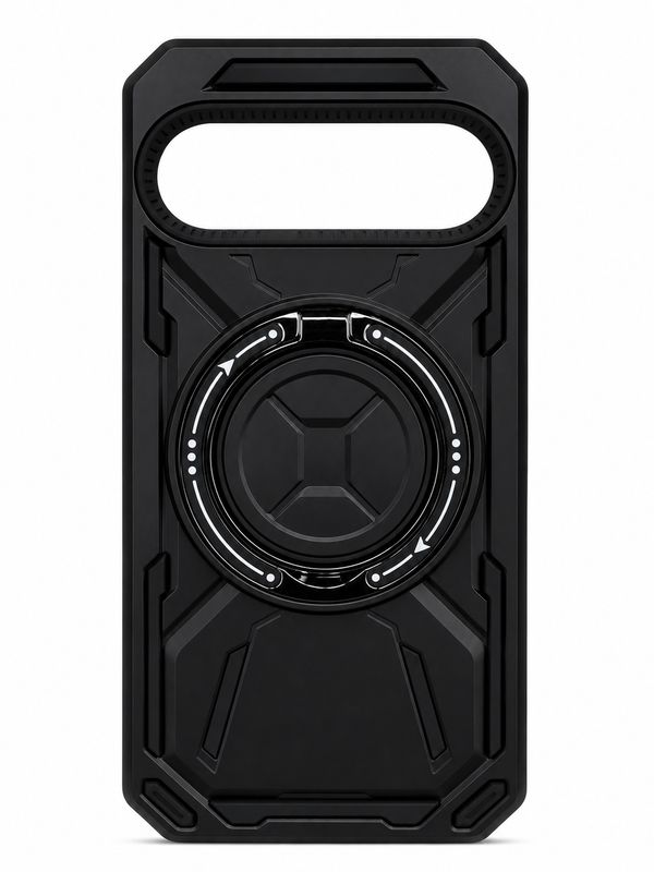 Loop Hybrid wbith  Magnetic Ring Circle 360 degrees Rotational Kickstand Case Cover for Google Pixel 9 Pro XL - Black