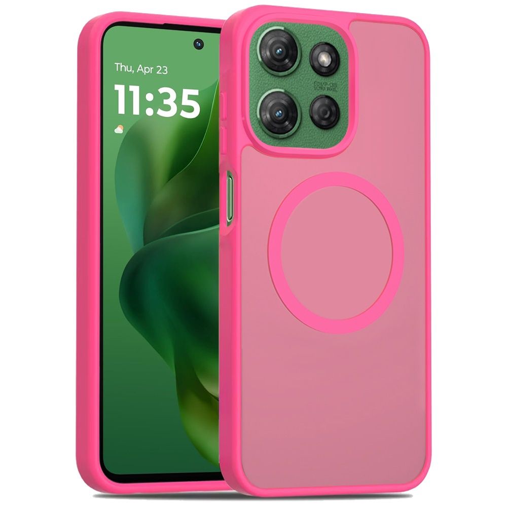 Magnetic Circle Smooth Safe Matte Feel Hybrid Case for Moto G Stylus 5G 2025  - Hot Pink