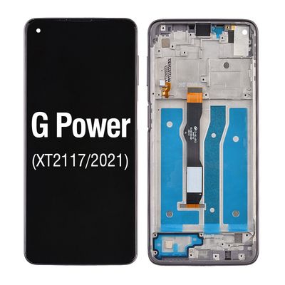 LCD Assembly With Frame For  Moto G Power (XT2117) (Refurbished) (Black)