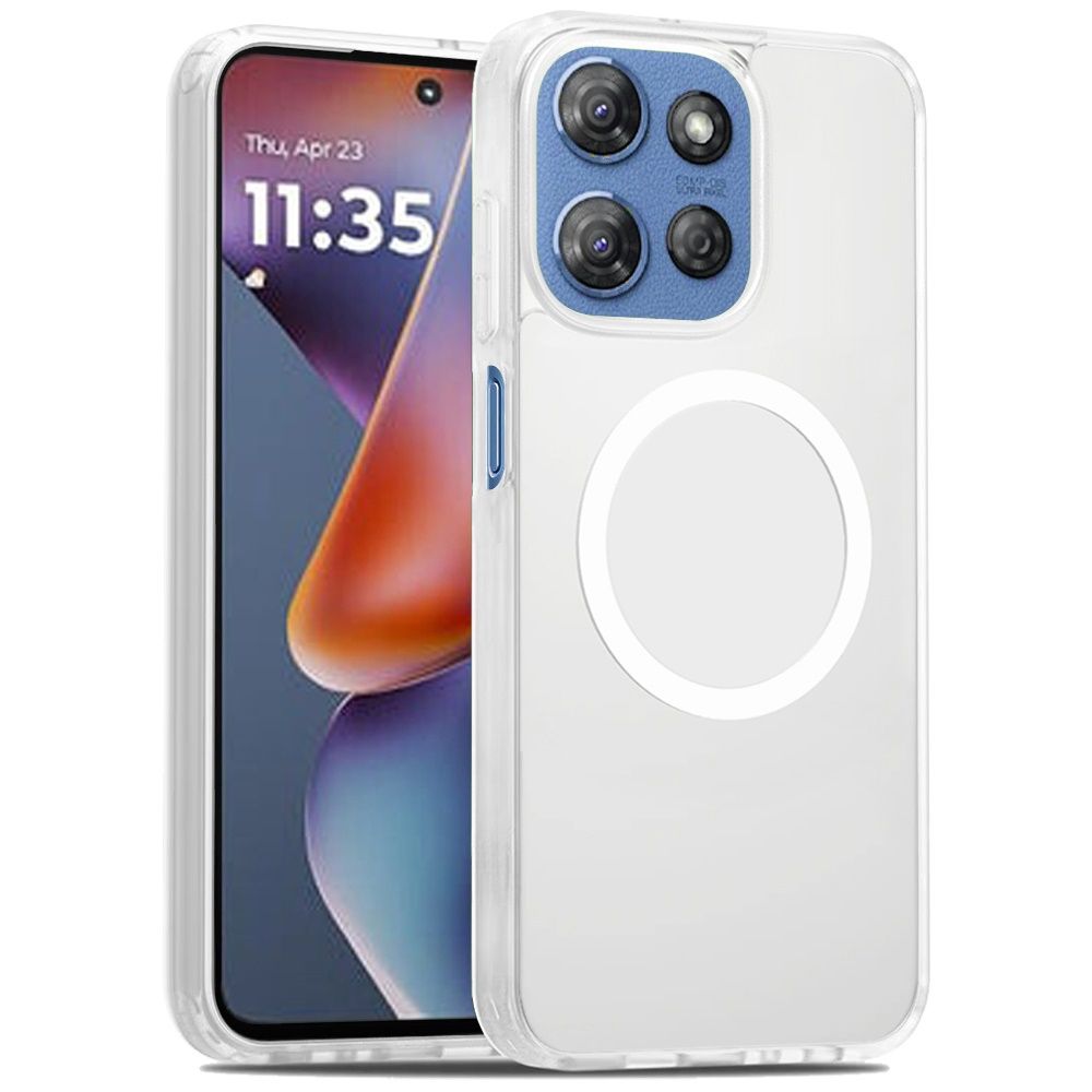 Magnetic Circle Smooth Safe Matte Feel Hybrid Case for Moto G Stylus 5G 2025 - Clear
