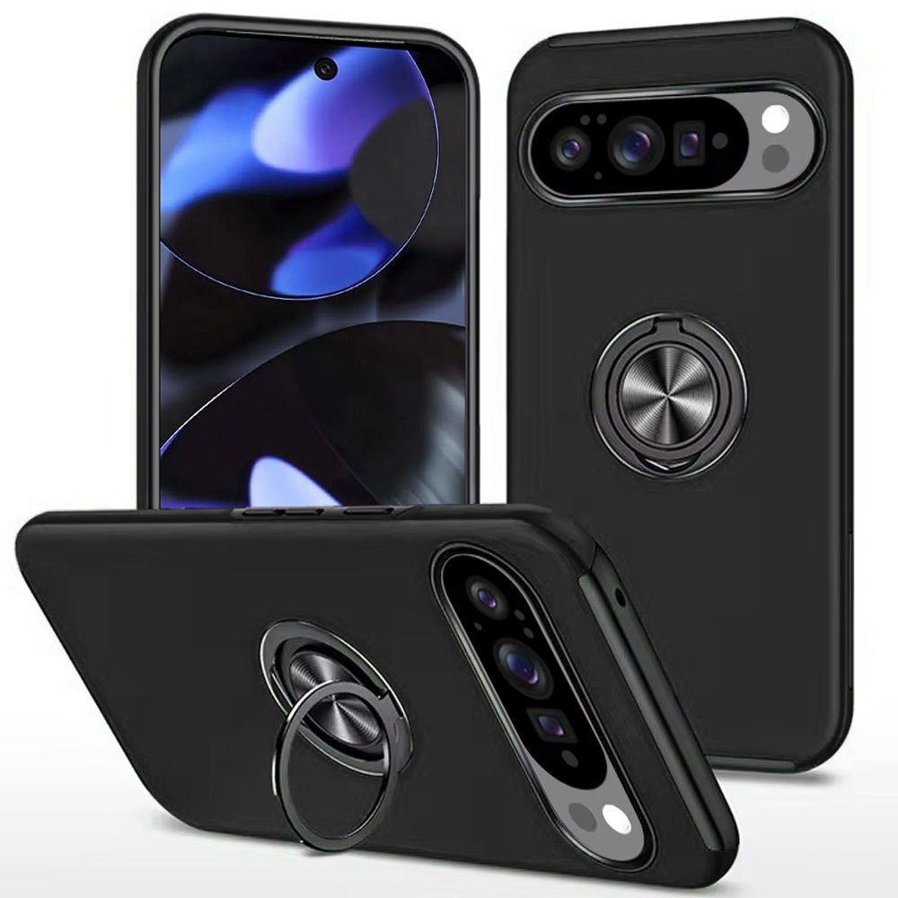 CHIEF Oil Painted Magnetic Ring Stand Hybrid Case Cover Google Pixel 10/10 Pro - Black