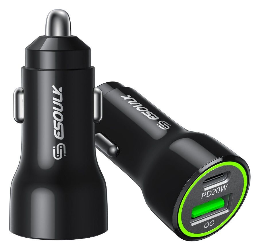 Esoulk EK-2010BK 20W PD&amp;QC Car Charger - Black