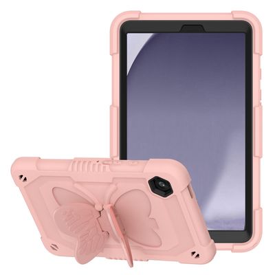 Butterfly Kickstand 3in1 Tough Hybrid Case Cover with Shoulder Strap For Samsung A9 Plus 11 inch - Rose Gold