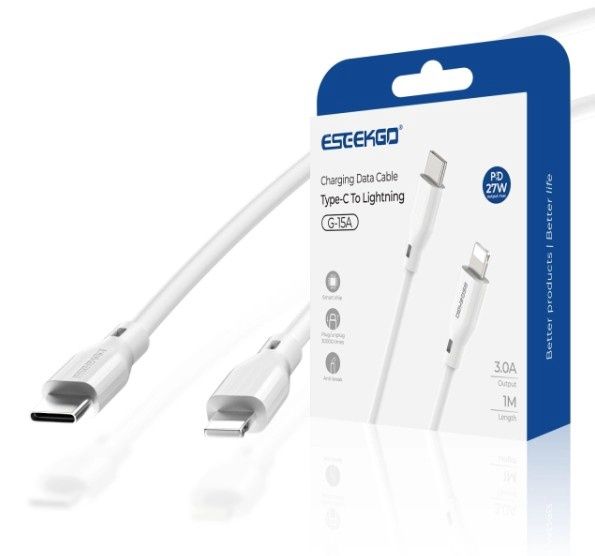 ESEEKGO G-15A 3.0A 3.3FT Type-C to 8 PIN Data Cable
