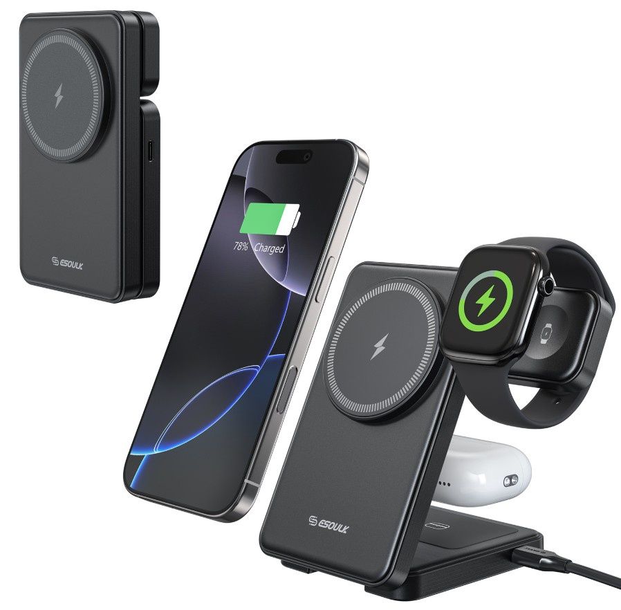 3-In-1 Foldable Magnetic Wireless Charger 6010BK