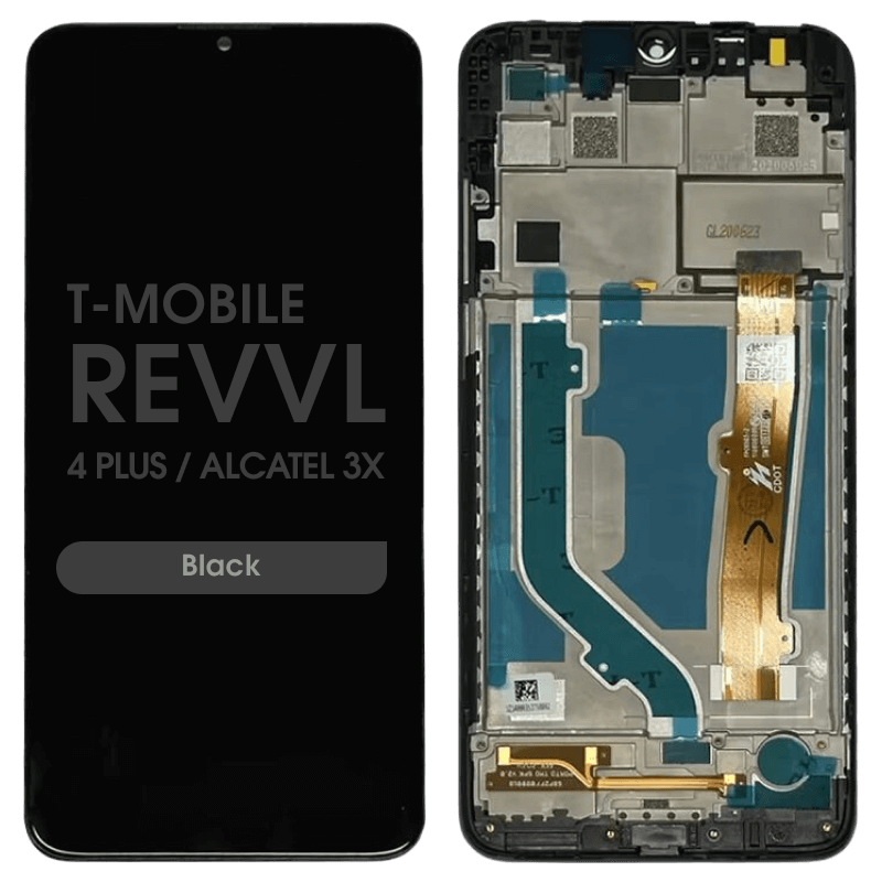 PH-LCD-CP-000143BK LCD Screen Digitizer Assembly Replacement with Frame for T-mobile Revvl 4 Plus 5062 - Black