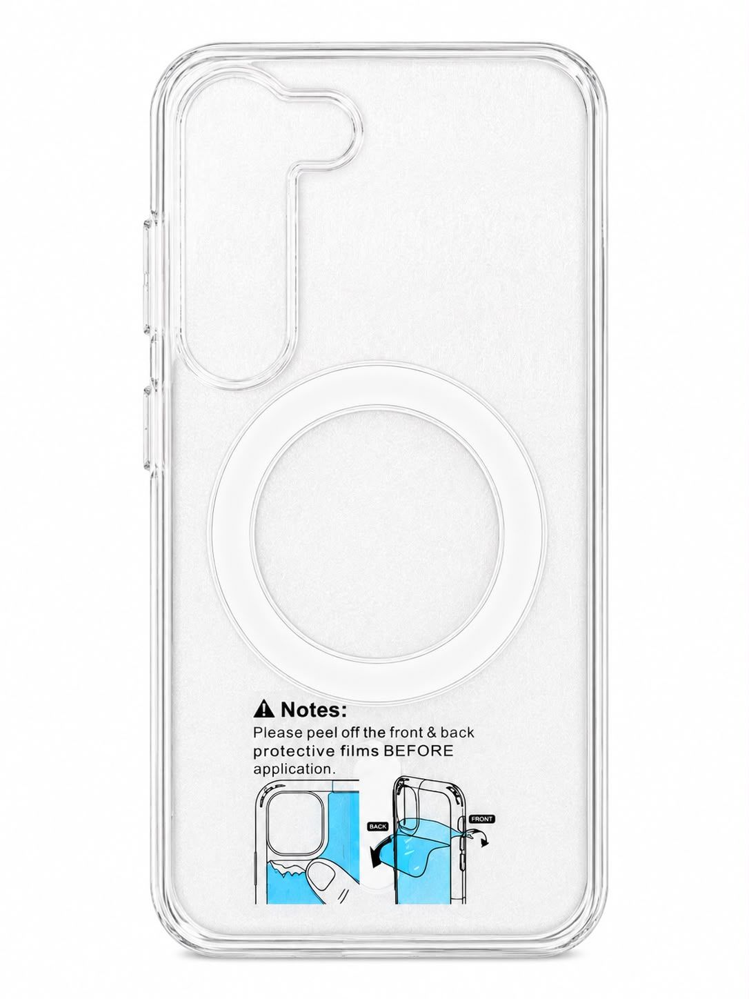 Thick Transparent [Magnetic Circle] Shockproof Hybrid For Samsung S23- Clear