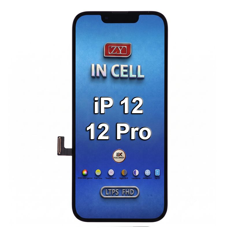 iPhone 12 LCD ZY INCELL HD Quality LCD Screen and Digitizer Assembly, W/ BACKPLATE Black