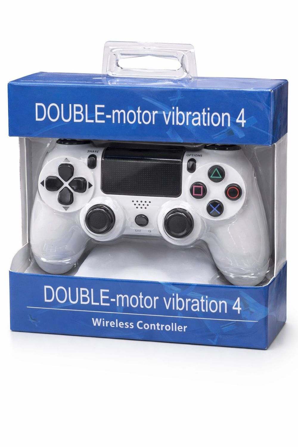Double- Motor Vibration 4 Wireless PS4 Game Controller-White