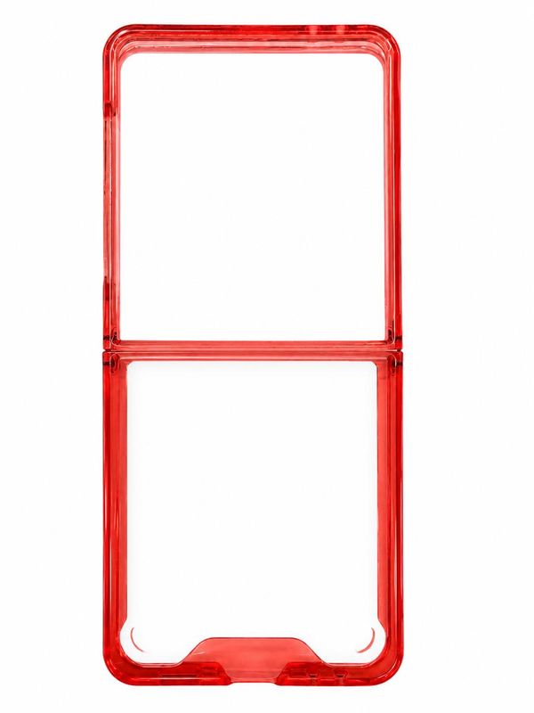 For Samsung Z Flip 7 Transparent Hybrid Shockproof Case Cover - Red