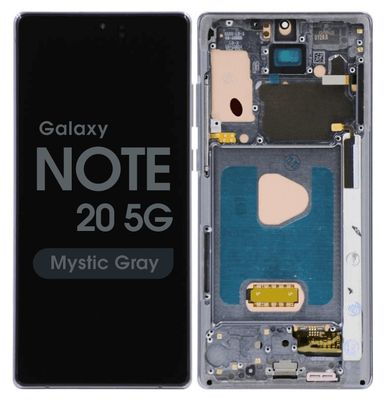 Aftermarket - Soft OLED Screen and Digitizer Assembly w/ Frame for Samsung Galaxy Note 20 5G (N980) (Mystic Gray)