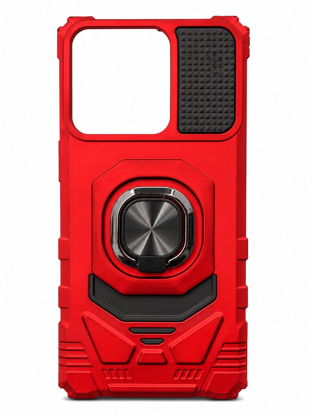 Robotic Hybrid with Magnetic Ring Stand Case for Motorola Moto G Stylus 5G 2024 - Red