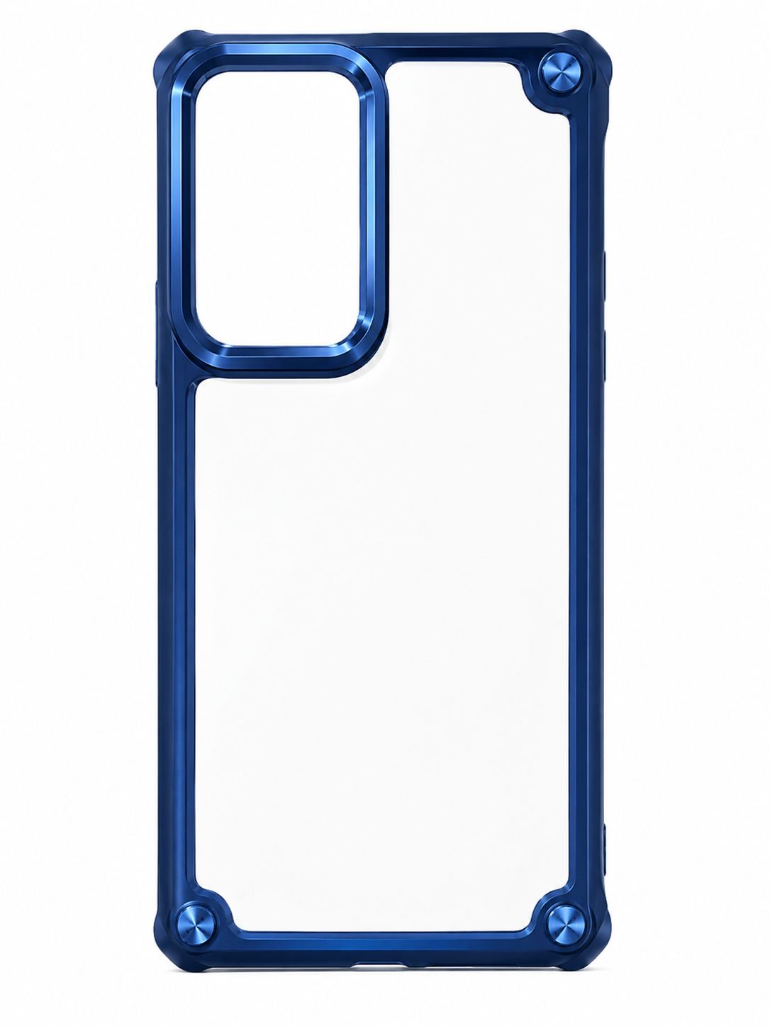 METKASE Ultimate CaseX Transparent Hybrid Case with Metal Buttons And Camera Edges in Premium Slide-Out Package for Motorola Moto G 5G 2024  - Blue