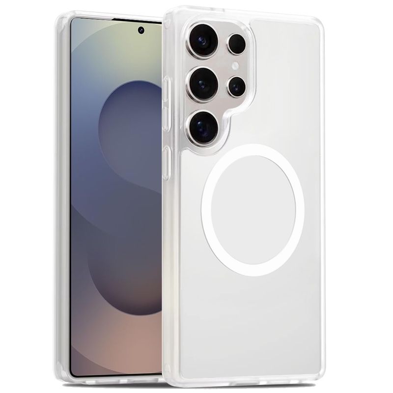 For Samsung s25 Ultra [Magnetic Circle] Smooth Safe Matte Feel Hybrid Case - Clear