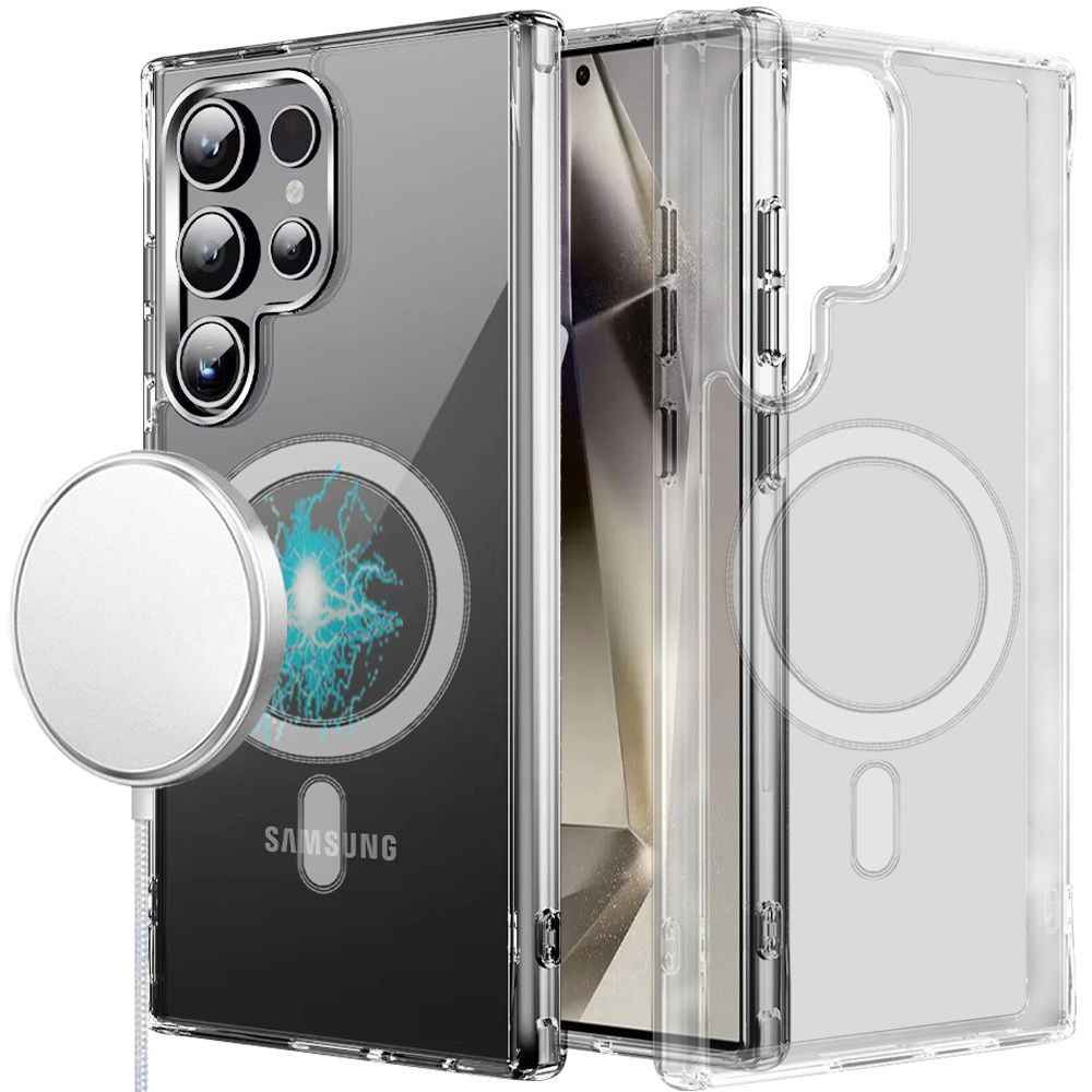 Thick Transparent [Magnetic Circle] Shockproof Hybrid For Samsung s25 Ultra- Clear