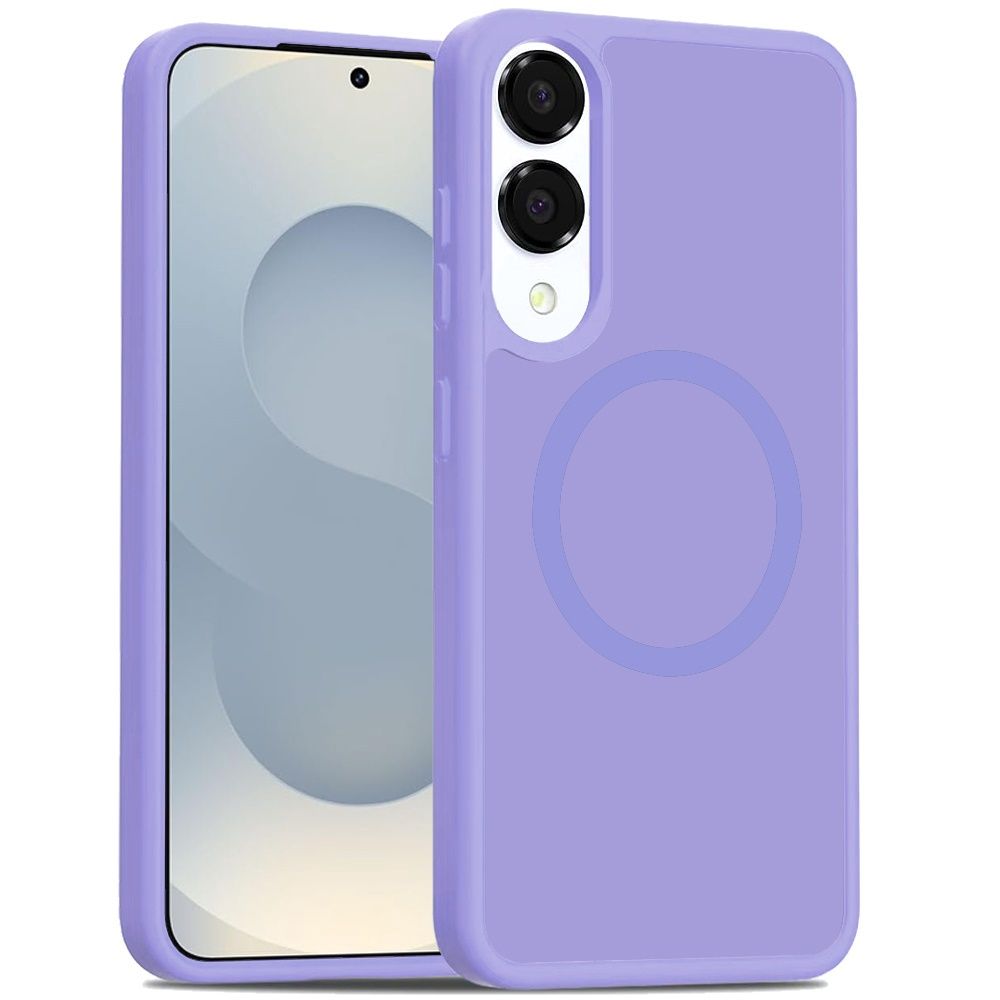 [Magnetic Circle] Smooth Safe Matte Feel Hybrid Case For Samsung Galaxy s25 Edge- Light Purple