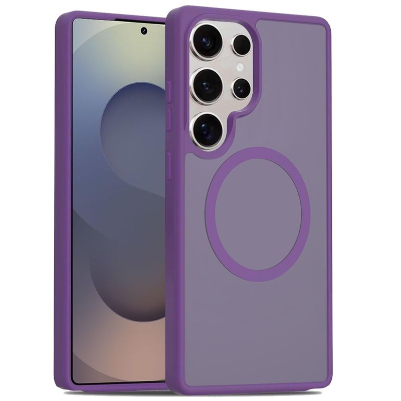 [Magnetic Circle] Smooth Safe Matte Feel Hybrid Case For Samsung s25 Ultra- Dark Purple