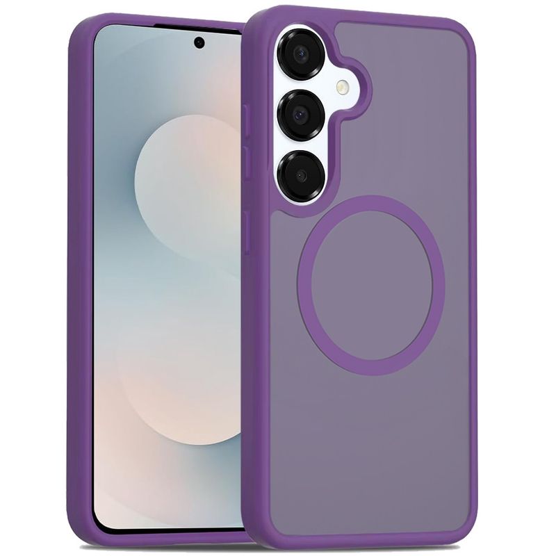 [Magnetic Circle] Smooth Safe Matte Feel Hybrid Case For Samsung s25 FE - Dark Purple