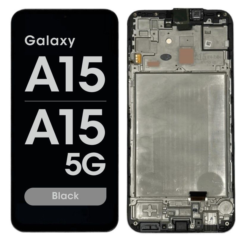 A15 (A155 / 2023) / A15 5G (A156 / 2023) With frame, Black. (IS) INCELL