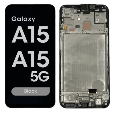 A15 (A155 / 2023) / A15 5G (A156 / 2023) With frame, Black. (IS) INCELL
