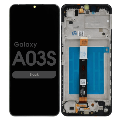 SAMSUNG GALAXY A03S AFTER MARKET (IS) LCD WITH FRAME BLACK A037U 2021 - FOG