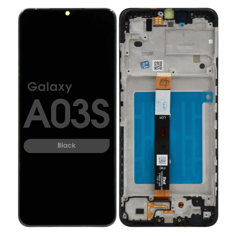 SAMSUNG GALAXY A03S AFTER MARKET (IS) LCD WITH FRAME BLACK A037U 2021 - FOG