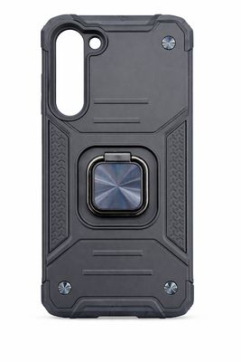 For Samsung S23 Plus Robust Magnetic Kickstand Hybrid Case Cover - Black