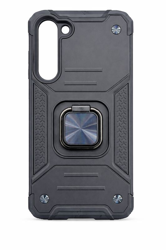 For Samsung S23 Plus Robust Magnetic Kickstand Hybrid Case Cover - Black