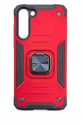 For Samsung S23 Plus Robust Magnetic Kickstand Hybrid Case Cover - Red