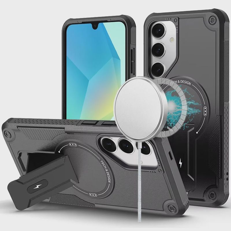Samsung A16 5G Sturdy Bracket Kickstand Magnetic Hybrid - Black