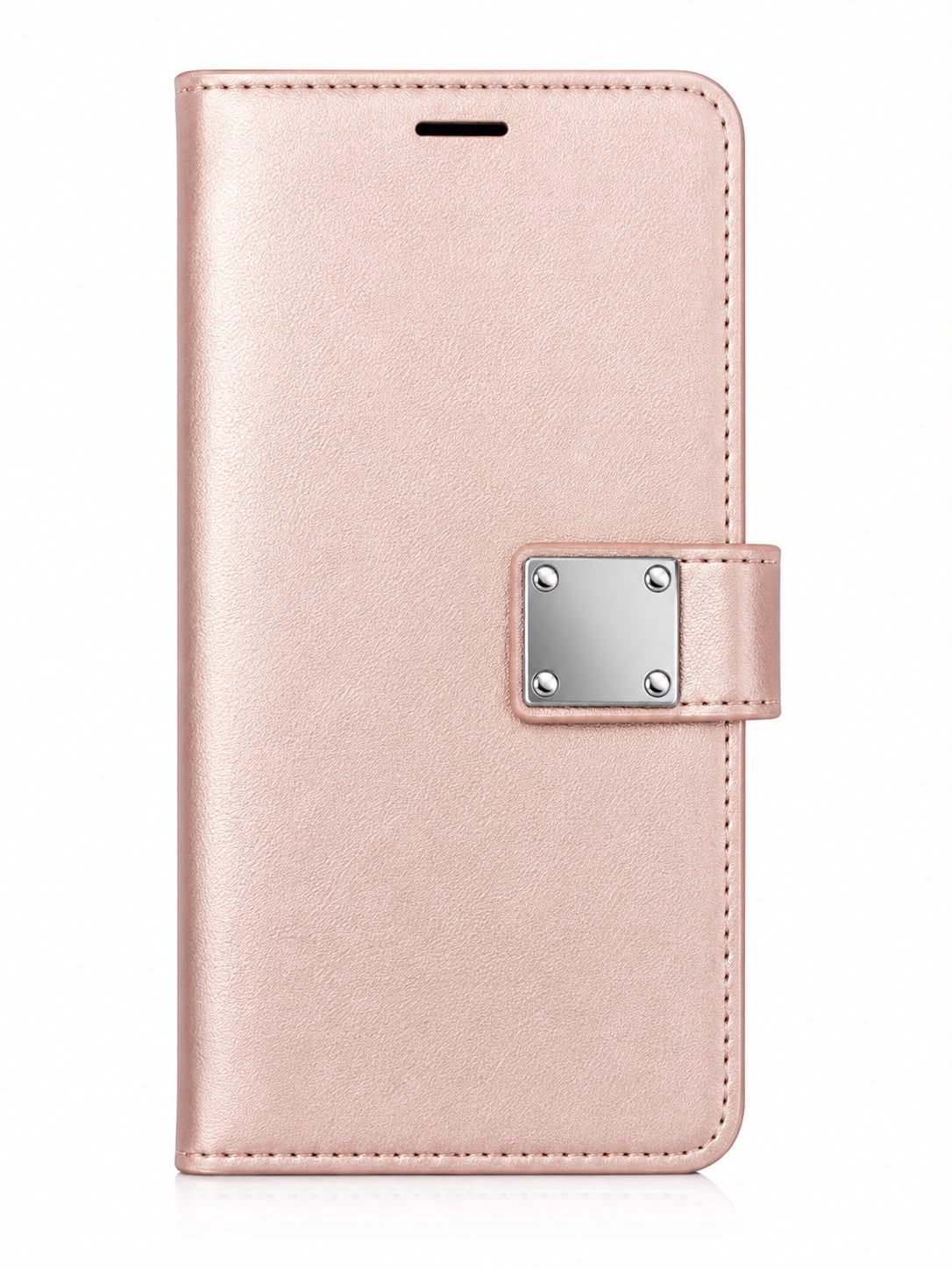 Wallet ID Card Holder Case Cover for Iphone 16 Pro Max 6.9 inch  - Rose Gold