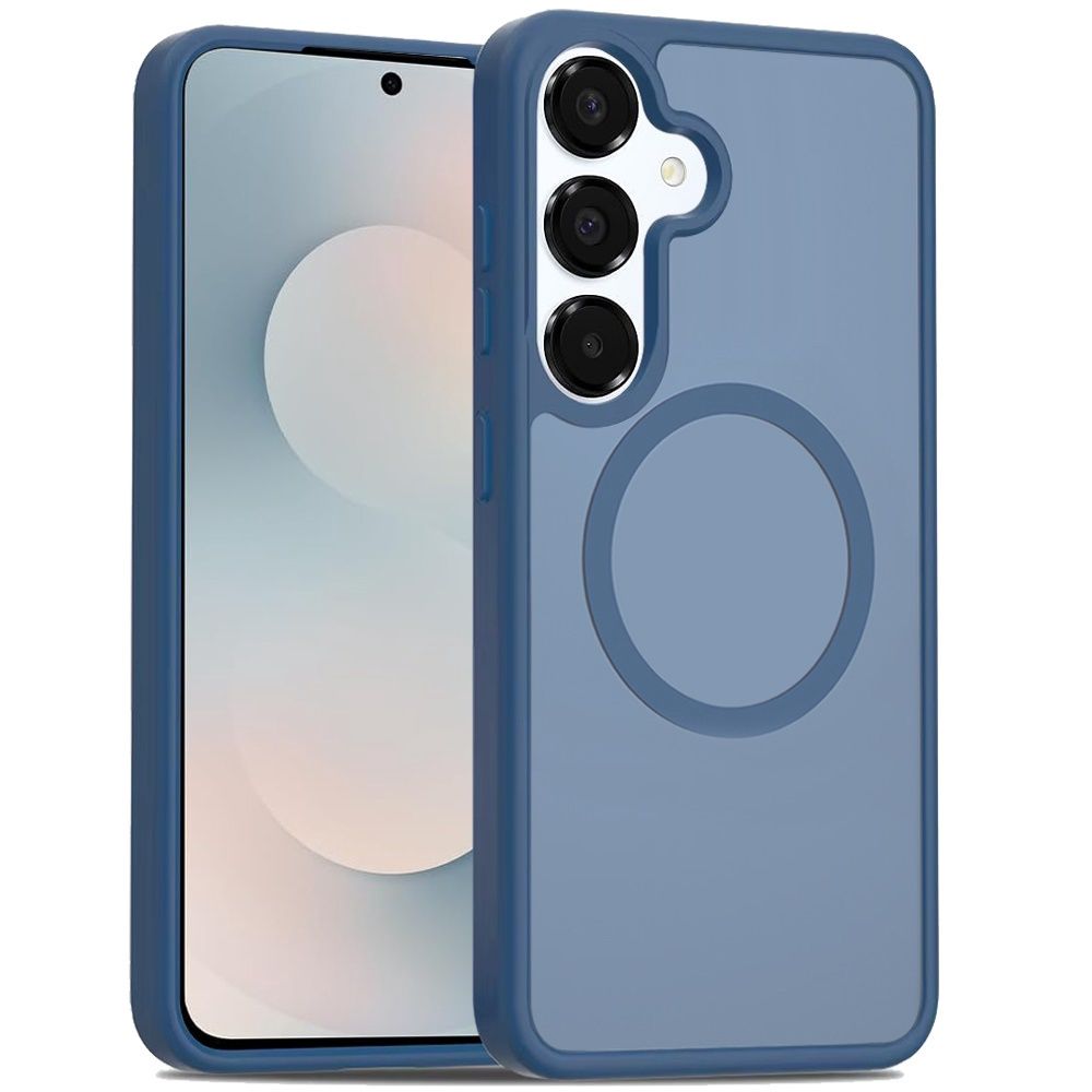 [Magnetic Circle] Smooth Safe Matte Feel Hybrid Case for Samsung s25 FE - Navy Blue