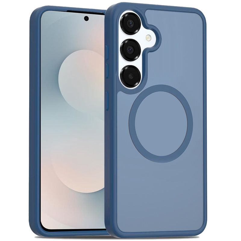 [Magnetic Circle] Smooth Safe Matte Feel Hybrid Case for Samsung s25 FE - Navy Blue