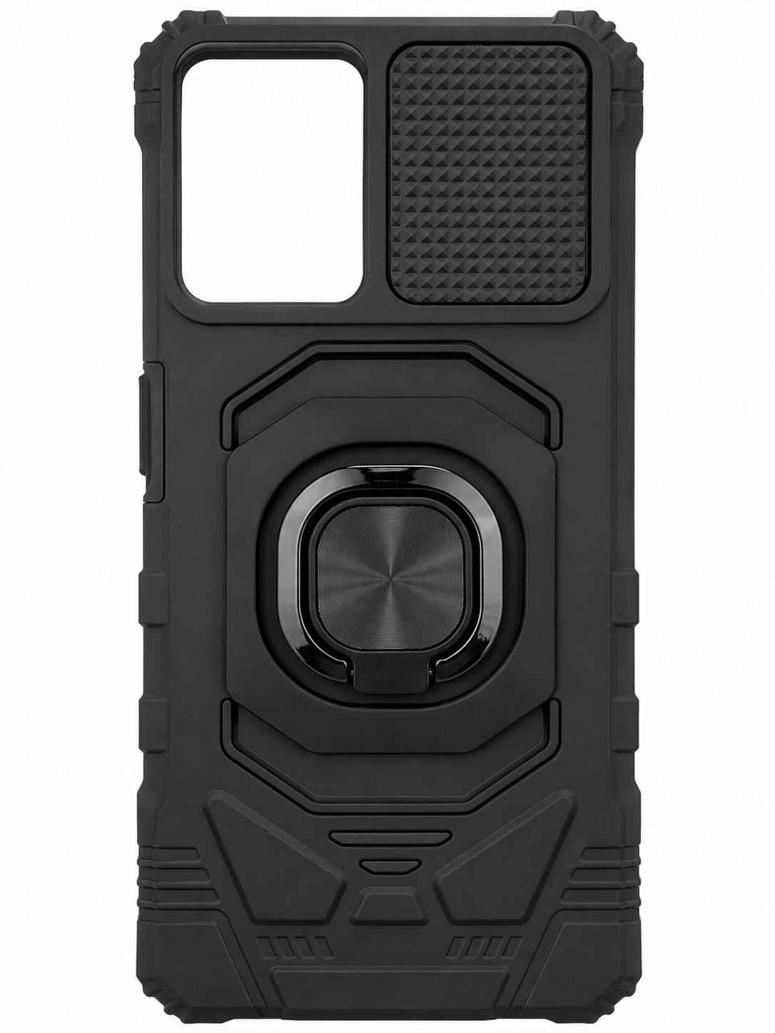 Robotic Hybrid with Magnetic Ring Stand Case Cover for Motorola Moto G 5G 2024 - Black