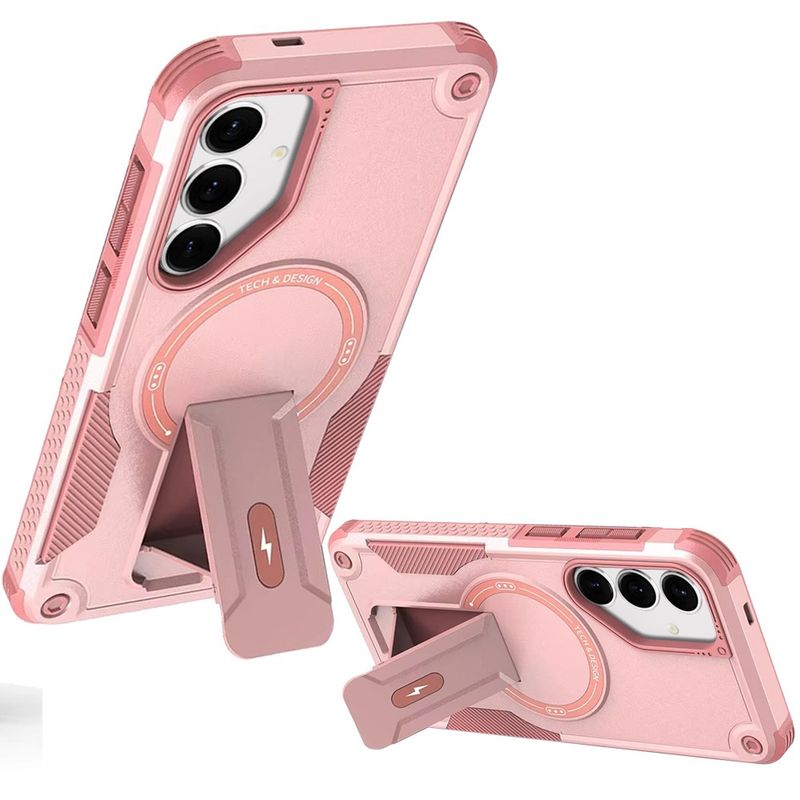 Sturdy Bracket Kickstand Magnetic Hybrid For Samsung s25 FE - Pink