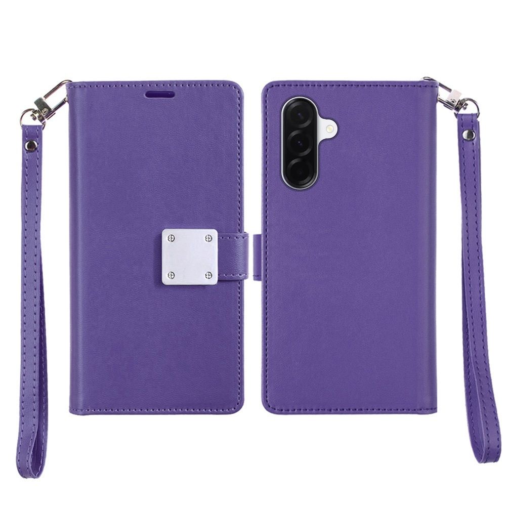 Wallet ID Card Holder Case Cover A36 5G - Dark Purple