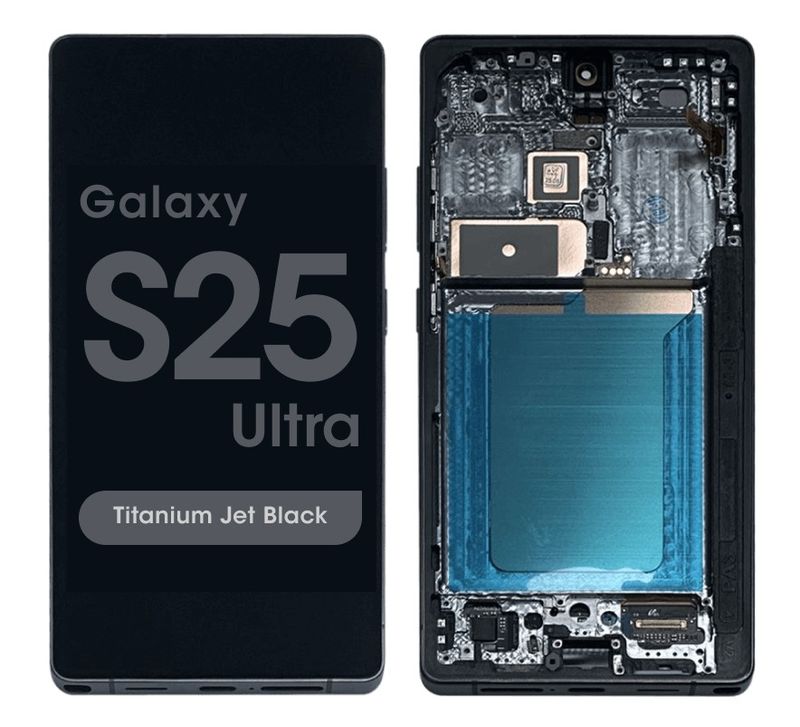Aftermarket - Soft OLED Screen and Digitizer Assembly w/ Frame for Samsung Galaxy S25 Ultra (S938) (US / International Version) (Titanium Jet Black)