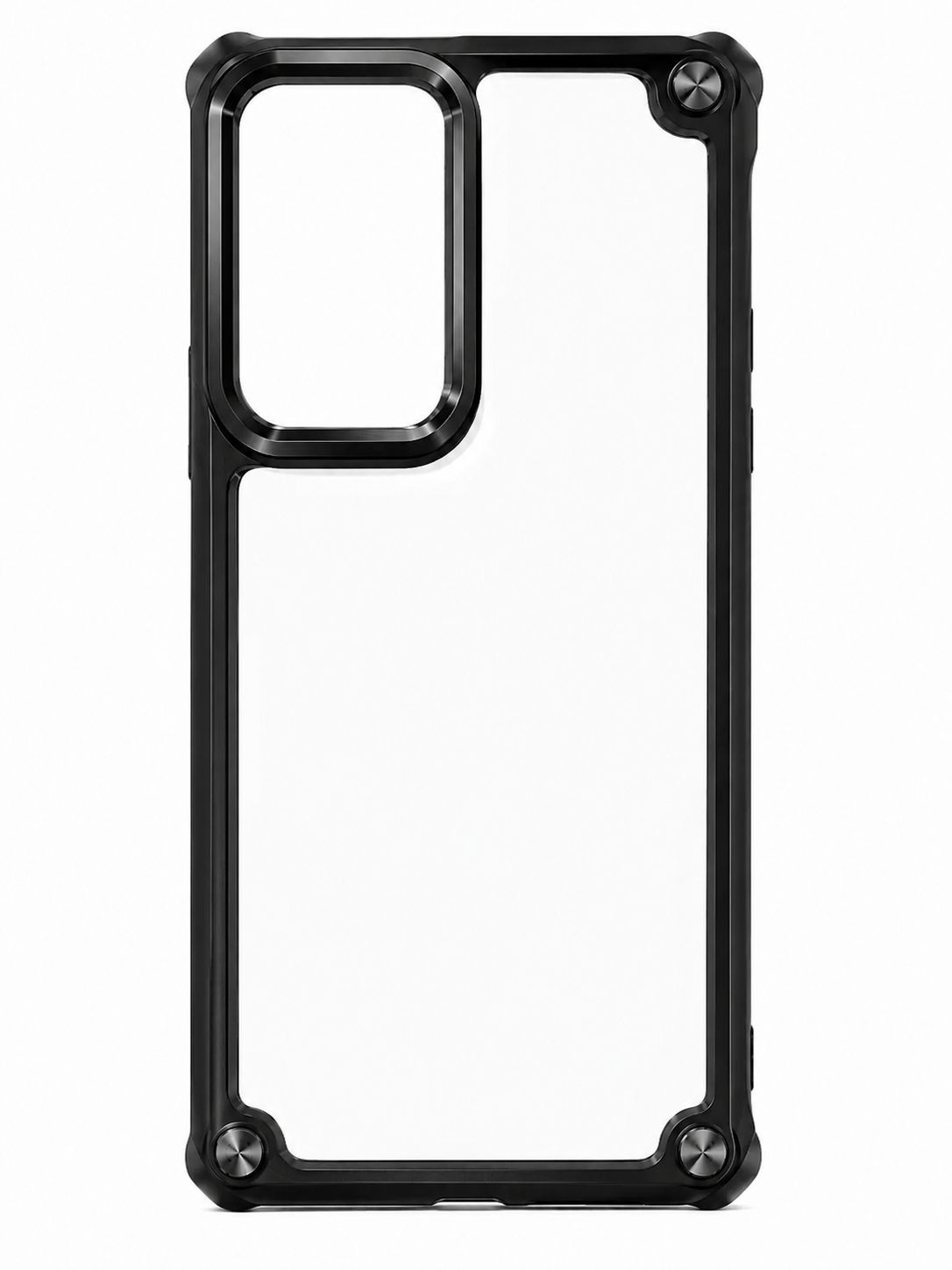 METKASE Ultimate CaseX Transparent Hybrid Case with Metal Buttons And Camera Edges in Premium Slide-Out Package for Motorola Moto G 5G 2024 - Black