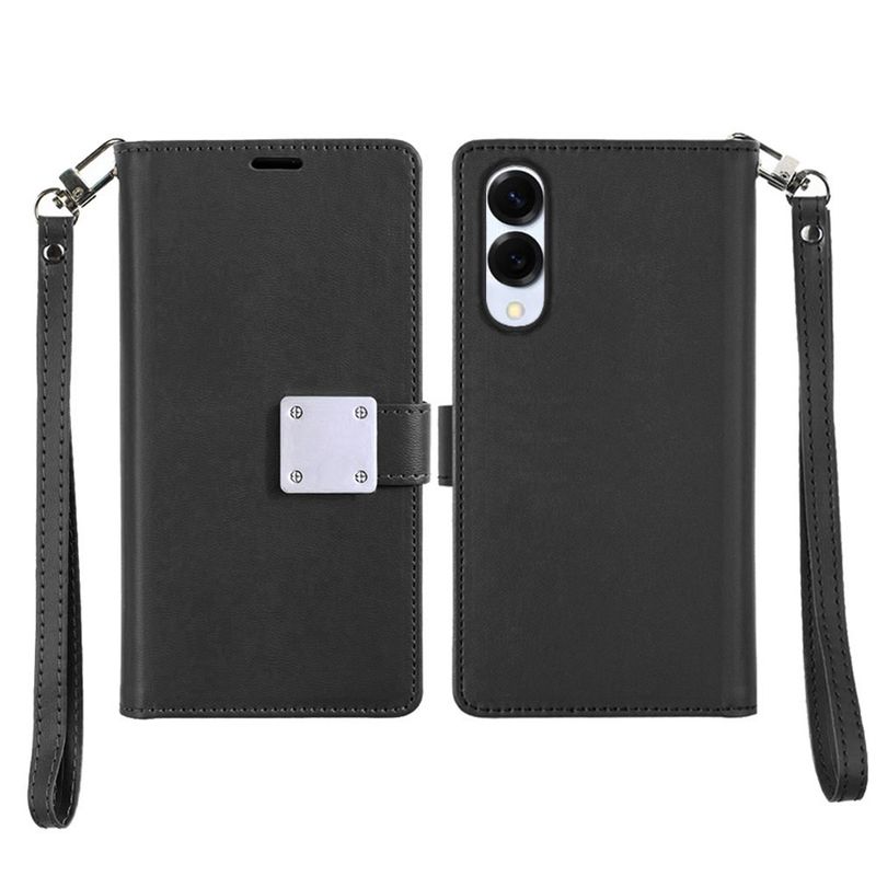 Wallet ID Card Holder Case Cover For Samsung Galaxy s25 Edge- Black
