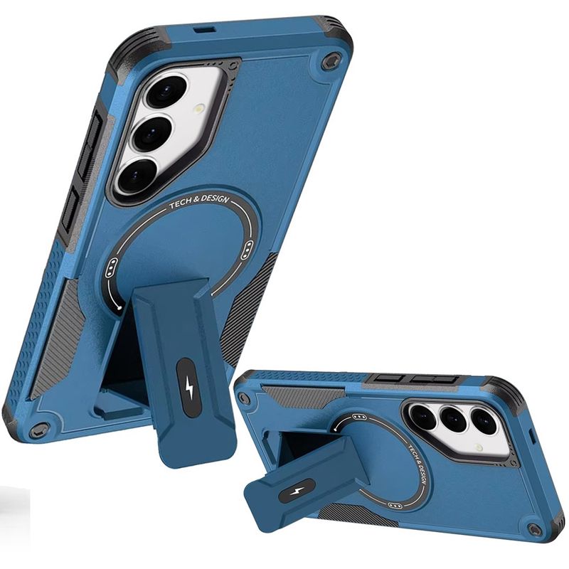 Sturdy Bracket Kickstand Magnetic Hybrid For Samsung s25 FE - Blue