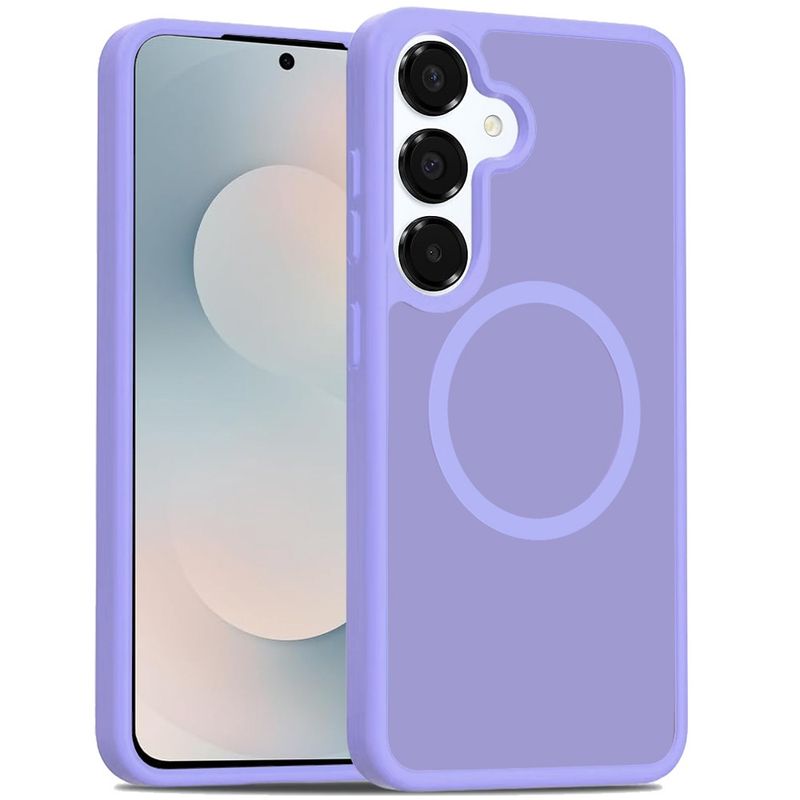 [Magnetic Circle] Smooth Safe Matte Feel Hybrid Case for Samsung s25 FE- Light Purple