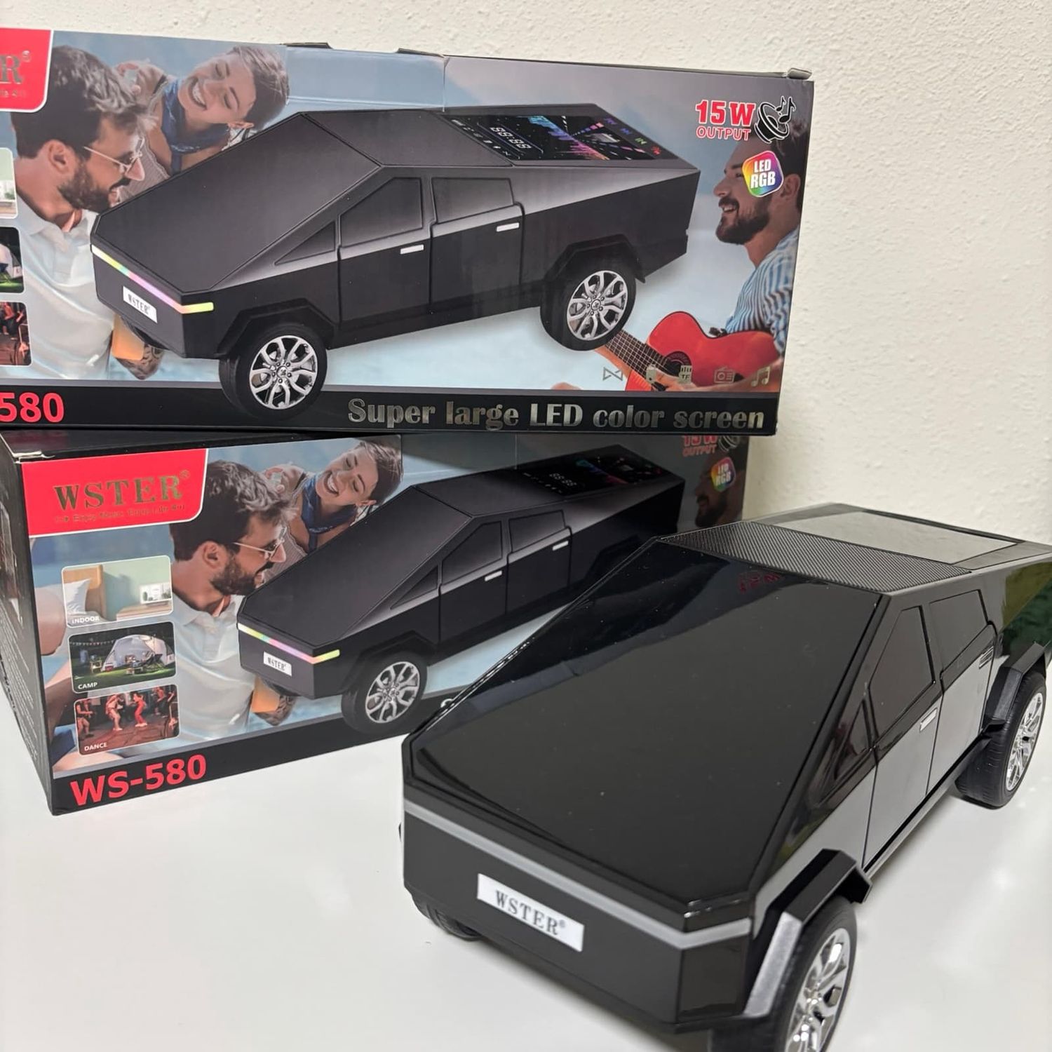 WS-580 CYBER TRUCK Car model Bluetooth speaker BLACK