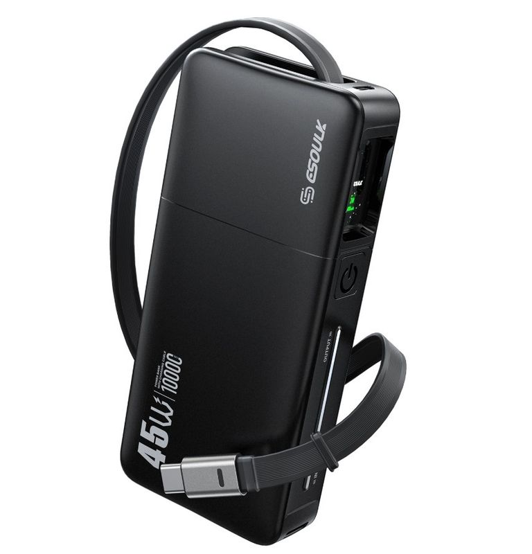 10000mAh PD 45W Built-in Retractable Cable Power Bank