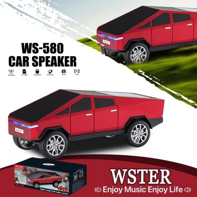 WS-580 CYBER TRUCK Car model Bluetooth speaker RED
